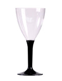 10 Verres a vin pied noir en plastique