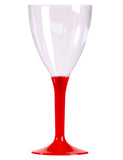 10 Verres à vin pied rouge 160 ml