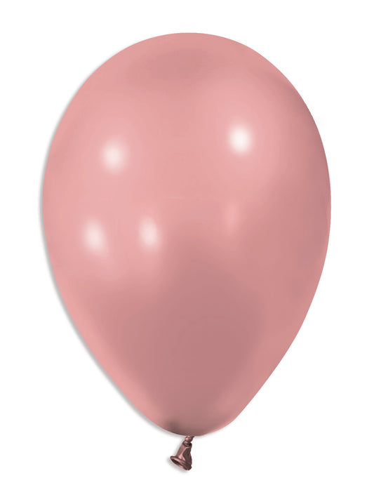 100 Ballons en latex rose gold métallisés 30 cm