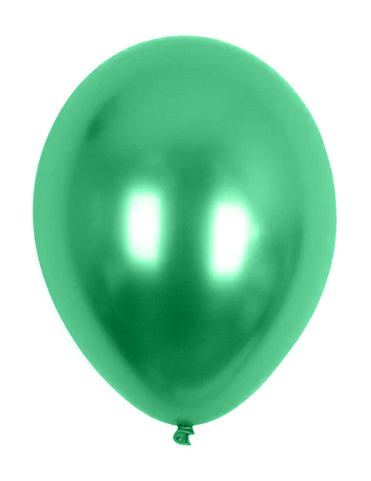 100 Ballons verts métallisés 29 cm