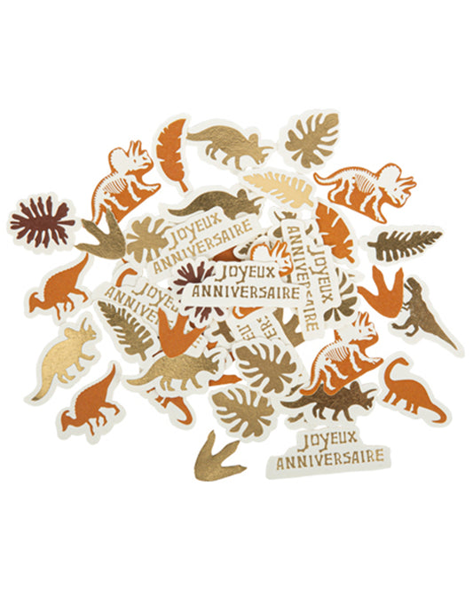 100 Confettis dinosaures 2 à 5,5 cm