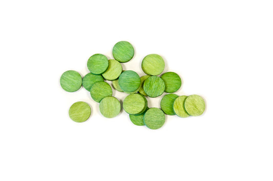 24 Petits confettis de table ronds verts 1.2 cm