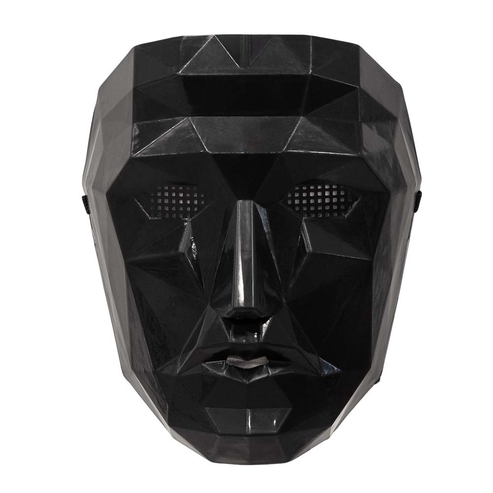 Masque Visage Géométrique Noir - Déguisement Adulte Halloween