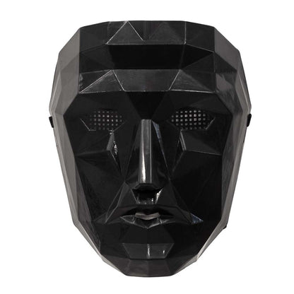 Masque Visage Géométrique Noir - Déguisement Adulte Halloween