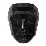 Masque Visage Géométrique Noir - Déguisement Adulte Halloween