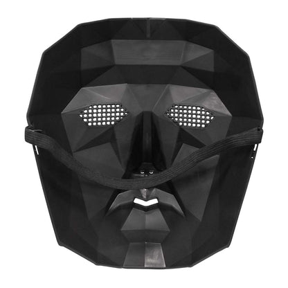 Masque Visage Géométrique Noir - Déguisement Adulte Halloween