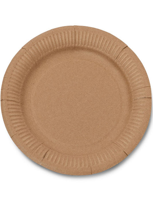 10 Assiettes en carton kraft 23 cm