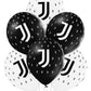 12 Ballons en latex Juventus noirs et blancs 30 cm