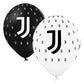 12 Ballons en latex Juventus noirs et blancs 30 cm