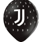 12 Ballons en latex Juventus noirs et blancs 30 cm