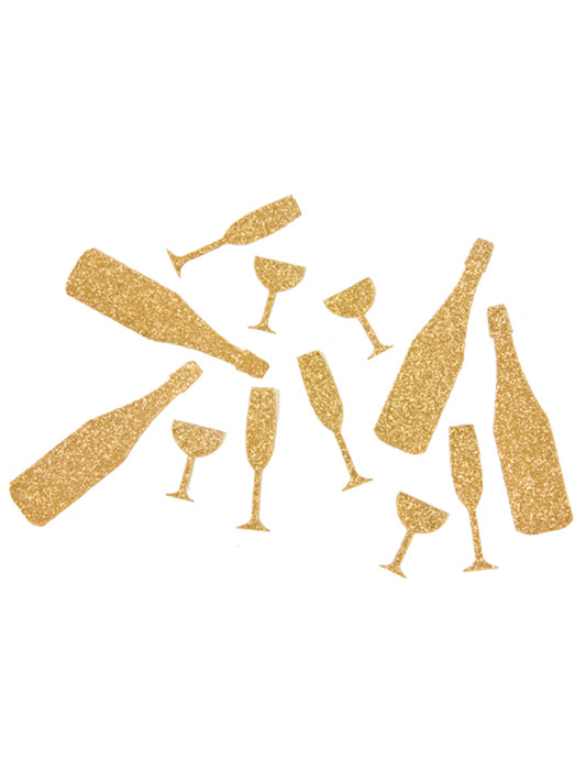 12 Confettis de table champagne dorés 10 g