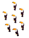 12 Confettis en bois adhésifs toucan mignon 3 x 2 cm