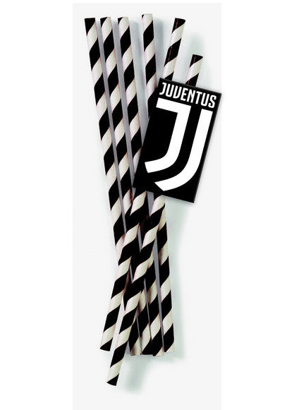 12 Pailles Juventus en carton 19,5 cm