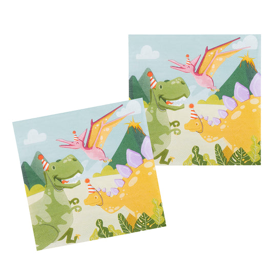 12 Serviettes en papier Dino Party 33 x 33 cm