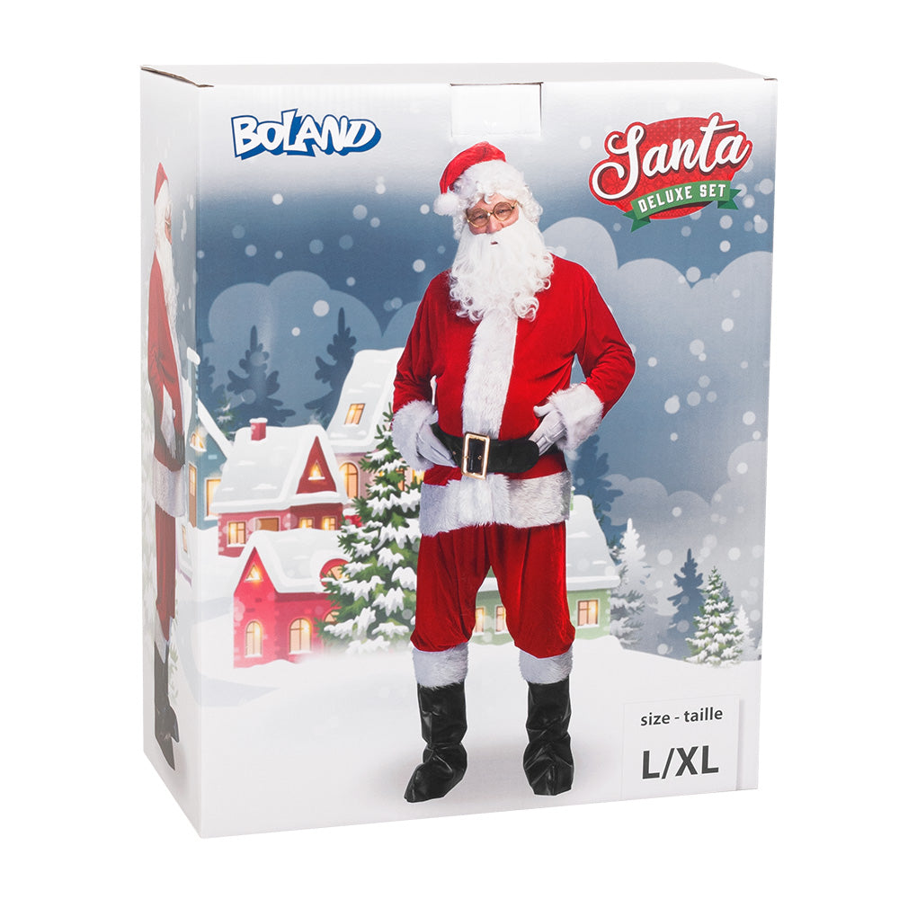 Déguisement Père Noël Deluxe L/XL - Costume Complet 9 Pièces