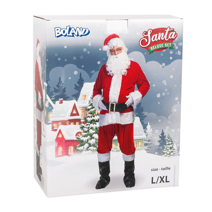 Déguisement Père Noël Deluxe L/XL - Costume Complet 9 Pièces
