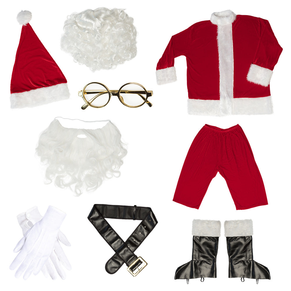 Déguisement Père Noël Deluxe L/XL - Costume Complet 9 Pièces