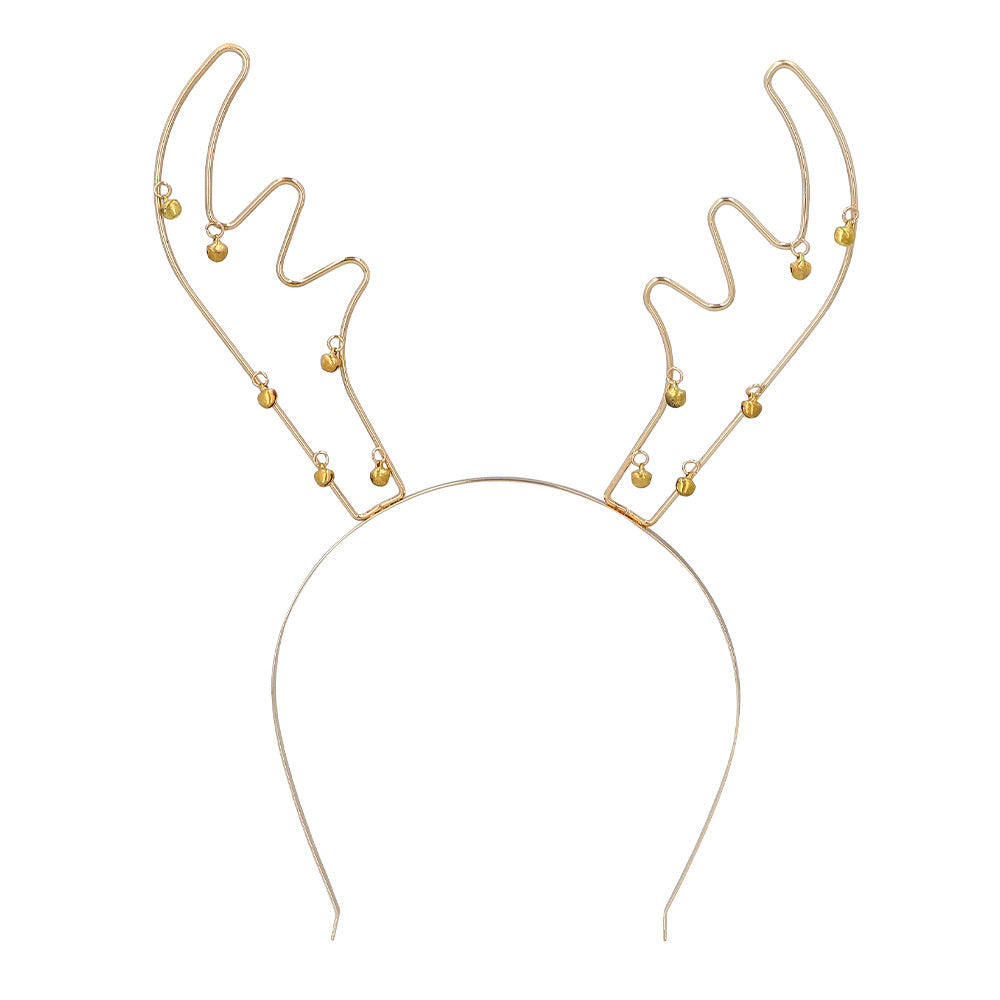 Cornes de Renne Élégantes avec Perles Dorées - Accessoire Fête