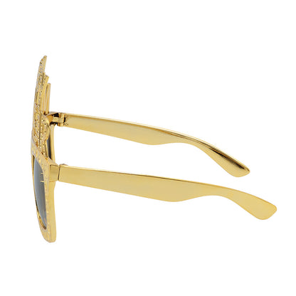 Lunettes Happy New Year Dorées à Strass - Accessoire Soirée Année Nouvelle