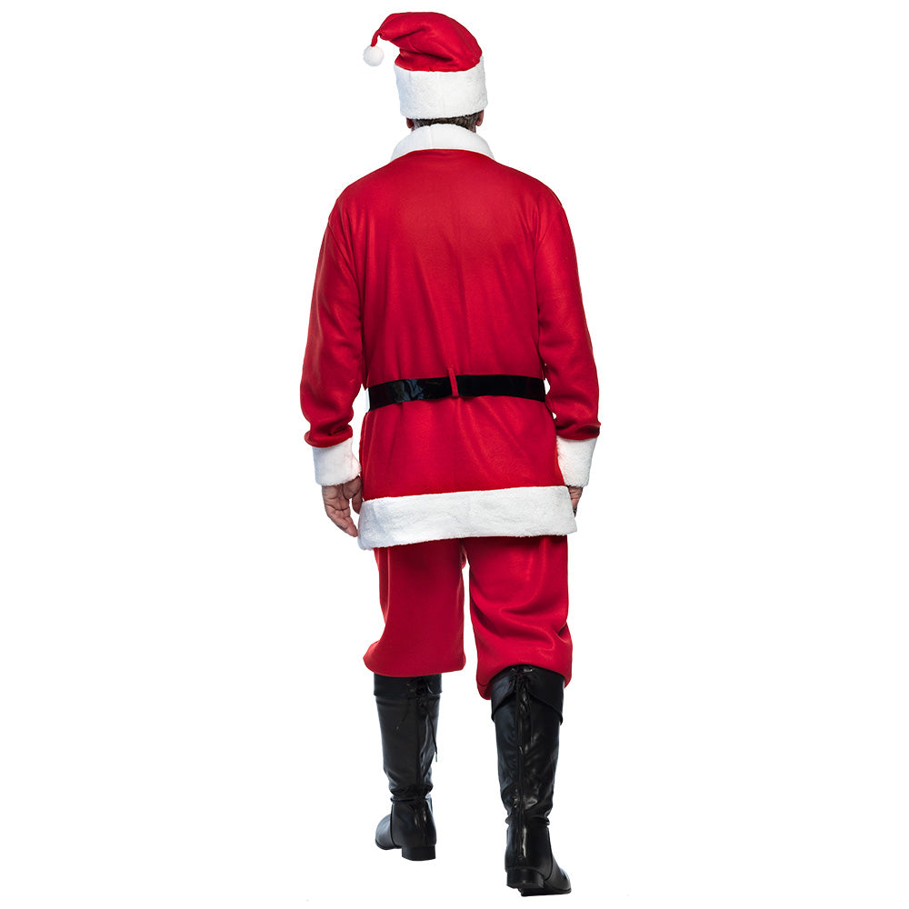 Déguisement Père Noël Luxe avec Barbe Blanche et Ceinture Dorée