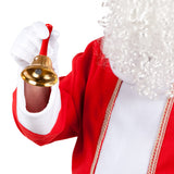 Cloche Dorée Père Noël avec Poignée Rouge - Accessoire Noël