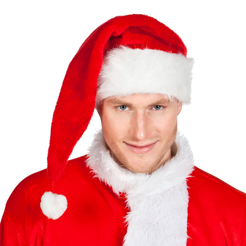 Bonnet Père Noël Luxe - Chapeau Santa Classique Adulte Noël