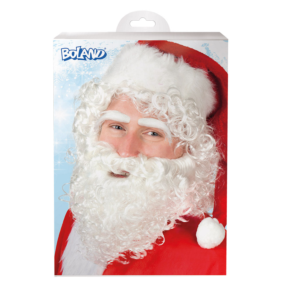 Déguisement Père Noël Complet avec Barbe Blanche Bouclée