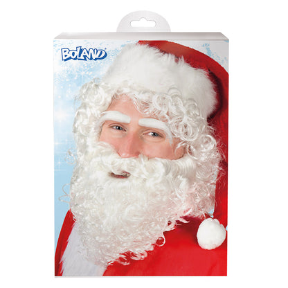 Déguisement Père Noël Complet avec Barbe Blanche Bouclée