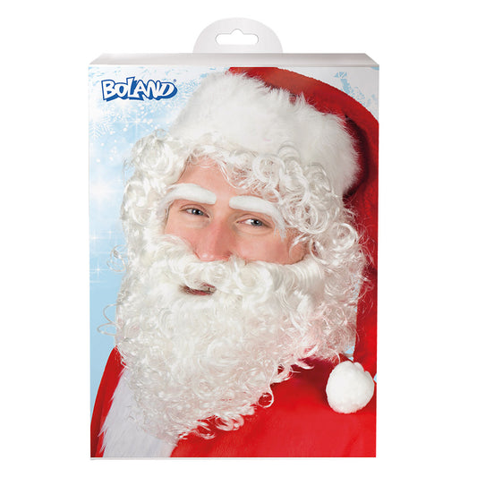 Déguisement Père Noël Complet avec Barbe Blanche Bouclée