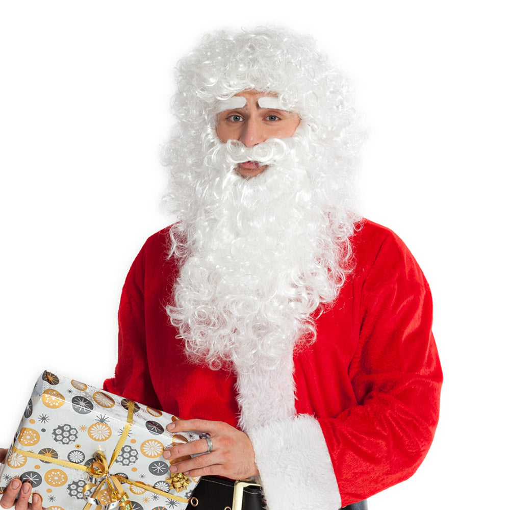 Déguisement Père Noël Complet avec Barbe Blanche Luxe