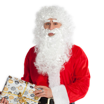 Déguisement Père Noël Complet avec Barbe Blanche Luxe