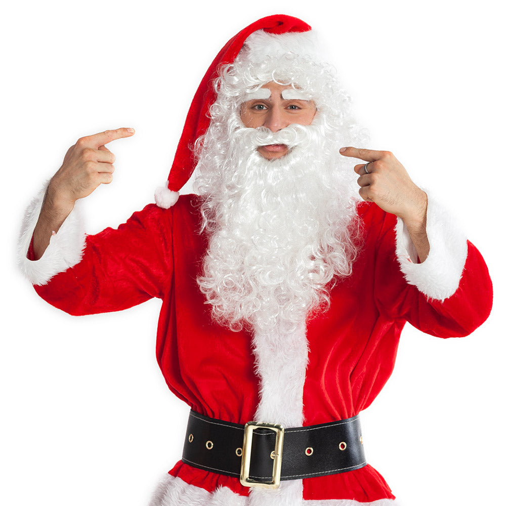 Déguisement Père Noël Complet avec Barbe Blanche Luxe