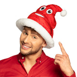 Bonnet Père Noël Rigolo avec Yeux Animés - Accessoire Fête