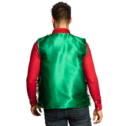 Gilet Sapin Noël Lumineux Sequins Verts - Déguisement Festif