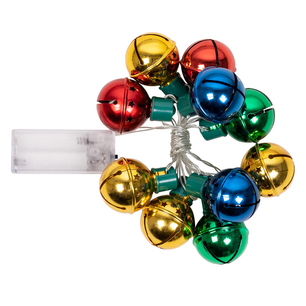 Guirlande Lumineuse Grelots Multicolores - 10 Clochettes LED
