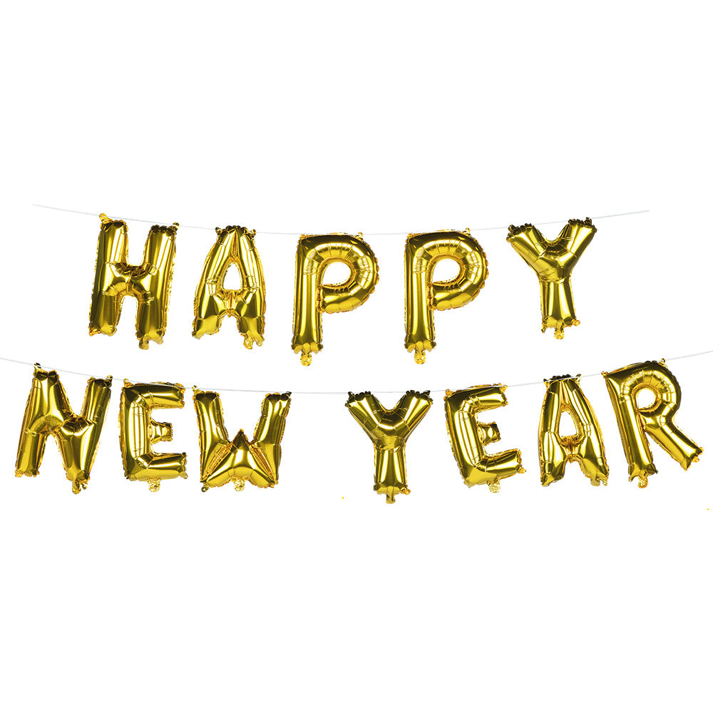 Guirlande Ballons HAPPY NEW YEAR Doré - Lettres Géantes