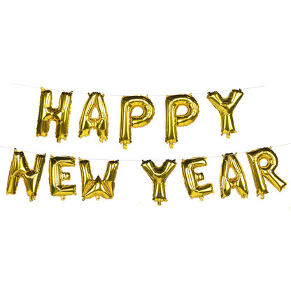 Guirlande Ballons HAPPY NEW YEAR Doré - Lettres Géantes