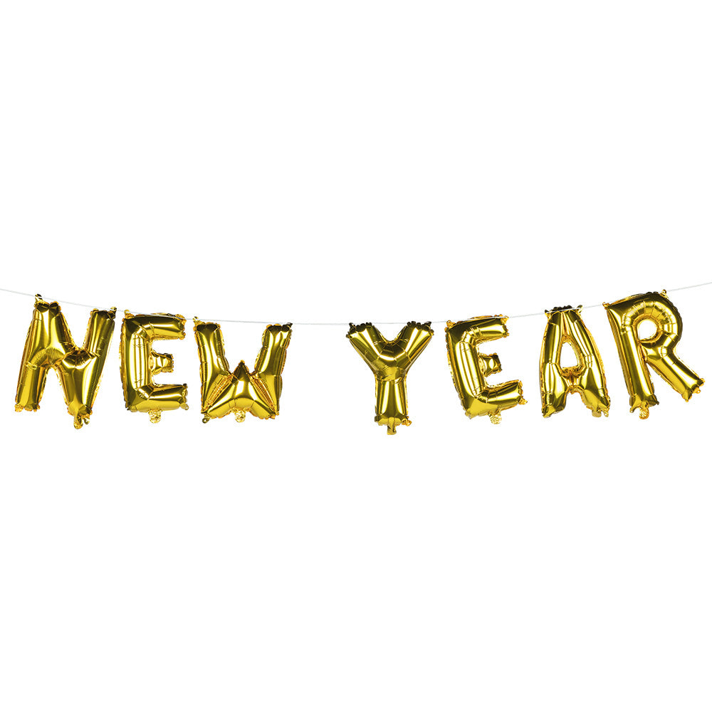 Guirlande Ballons HAPPY NEW YEAR Doré - Lettres Géantes