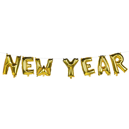 Guirlande Ballons HAPPY NEW YEAR Doré - Lettres Géantes