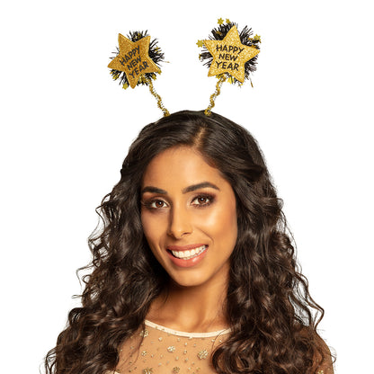 Serre-tête Happy New Year avec Étoiles Pailletées - Accessoire Nouvel An