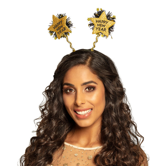Serre-tête Happy New Year avec Étoiles Pailletées - Accessoire Nouvel An
