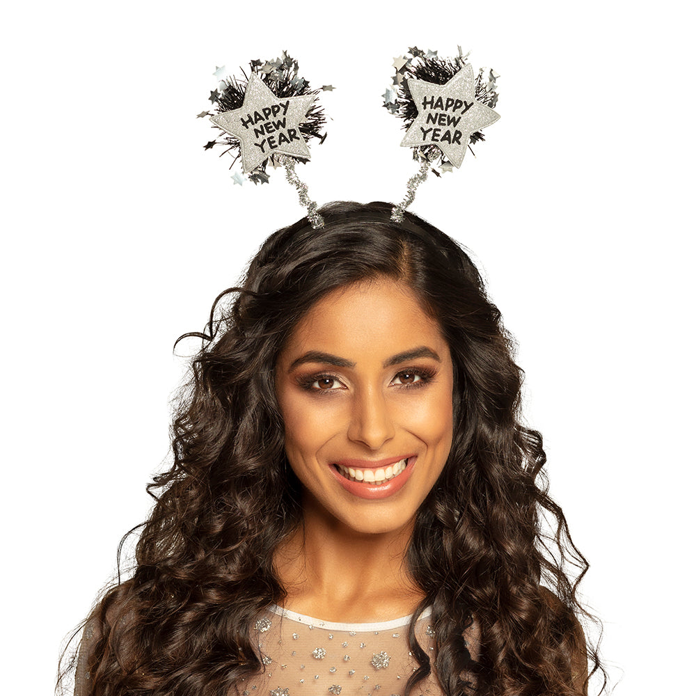 Serre-tête Happy New Year avec Étoiles Pailletées - Accessoire Nouvel An