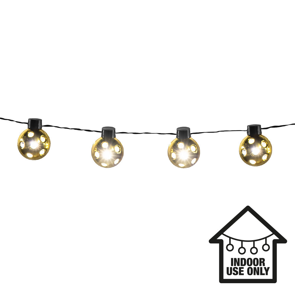Guirlande Lumineuse Boules Dorées 10 LED - Décoration Intérieure