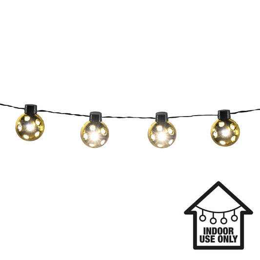 Guirlande Lumineuse Boules Dorées 10 LED - Décoration Intérieure