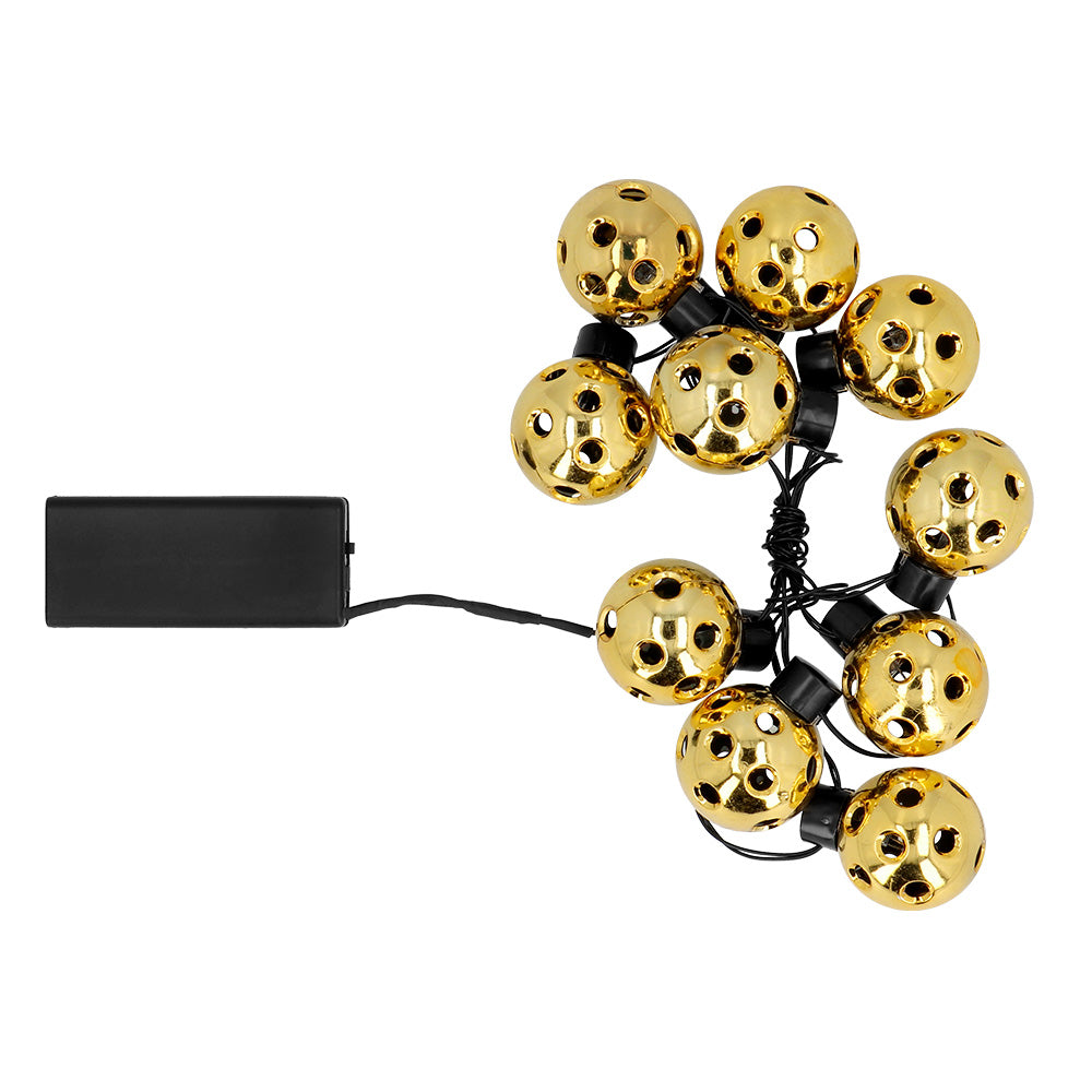Guirlande Lumineuse Boules Dorées 10 LED - Décoration Intérieure