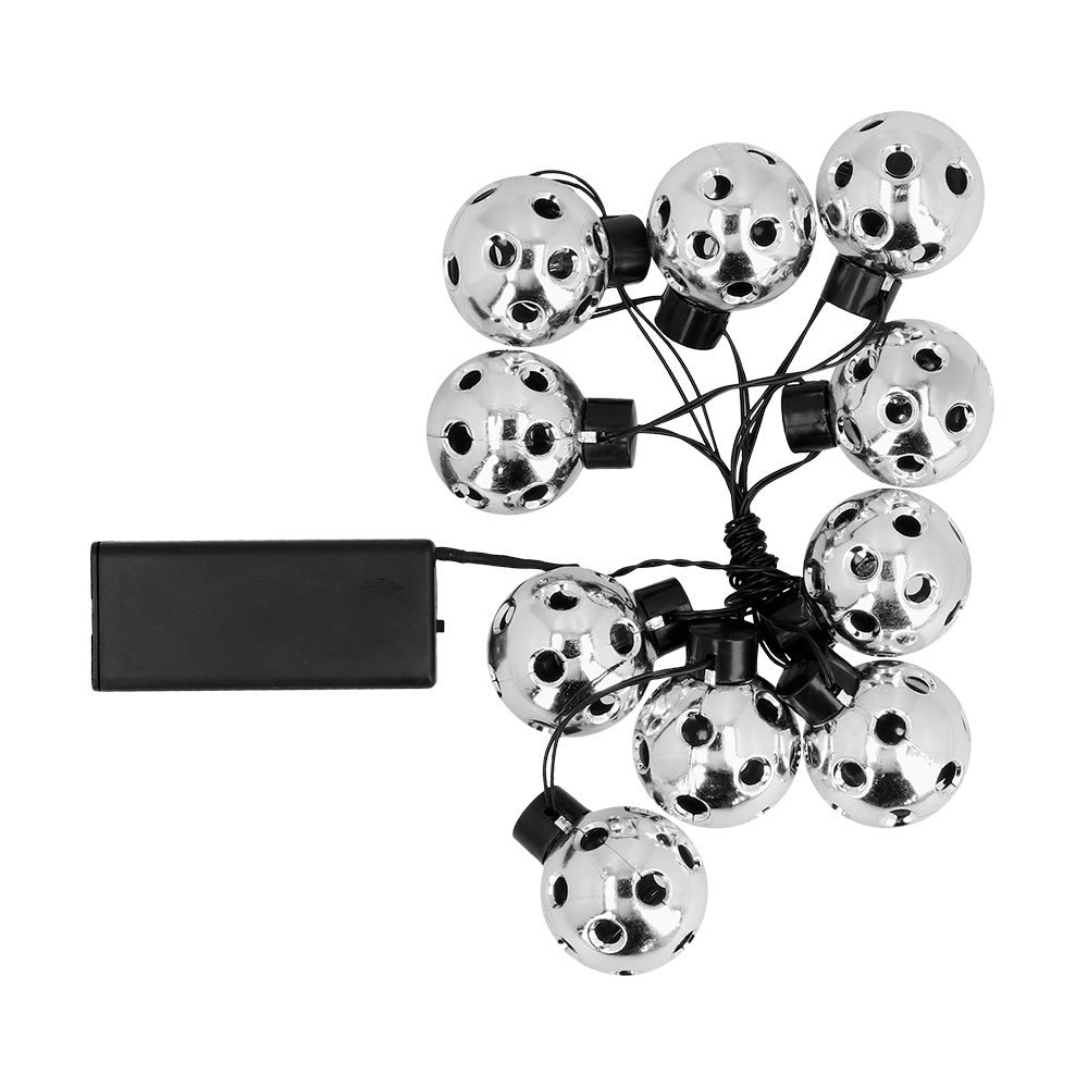 Guirlande LED Boules Argent 10 Lumières Blanc Froid