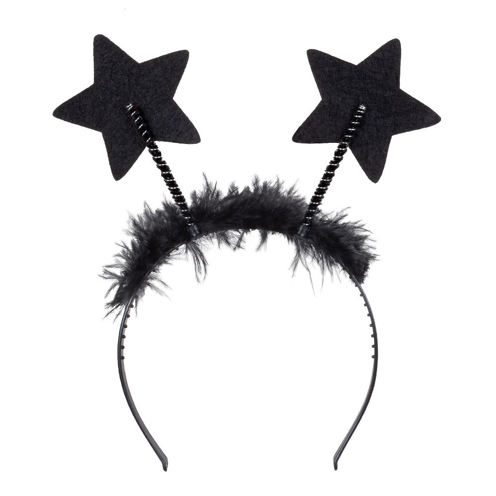 Serre-tête Étoiles Paillettes Noir - Accessoire Fête Glamour