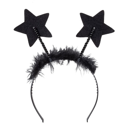 Serre-tête Étoiles Paillettes Noir - Accessoire Fête Glamour
