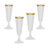 Verres à Champagne Jetables Dorés - 4 Pièces