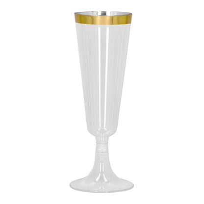 Verres à Champagne Jetables Dorés - 4 Pièces